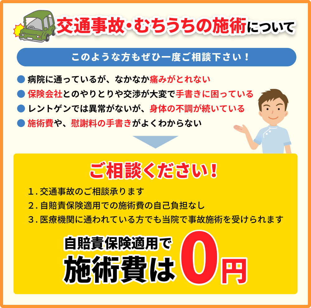 交通事故・むちうち施術について